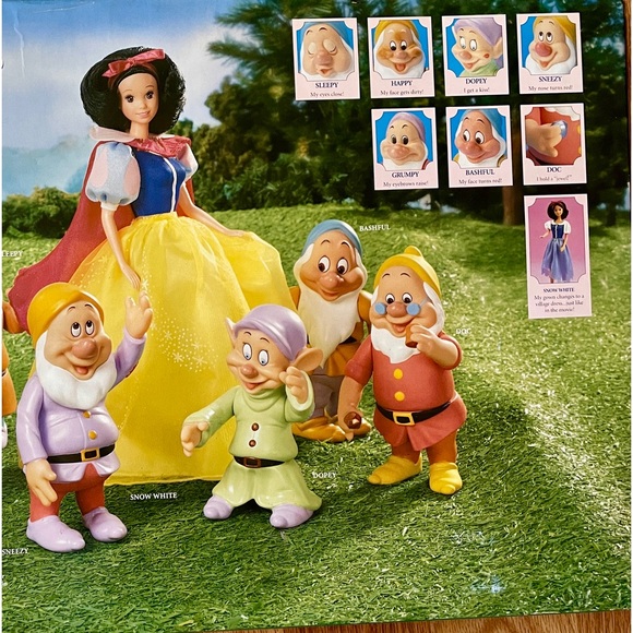 Rare VINTAGE 1993 Walt DISNEY New in Box SNOW WHITE & the SEVEN DWARFS Gift SET - Picture 5 of 12
